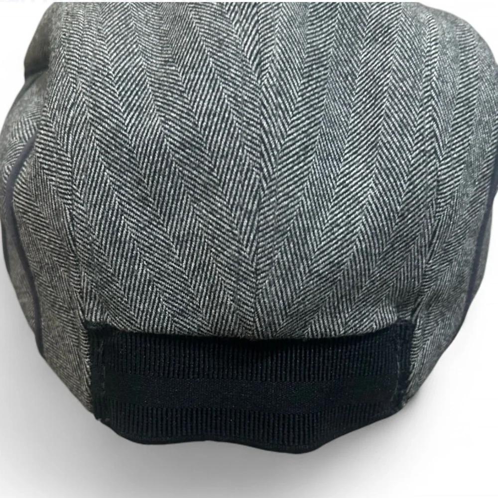 BOGNER Flap Cap Gray Herringbone Ear Flaps Classic News Boy Peaky Blinders Hat